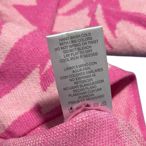 NWT Gianni Bini GB SZ S Mock Neck Geometric Swirl Sweater Dress Pink Long Sleeve - Picture 8 of 8